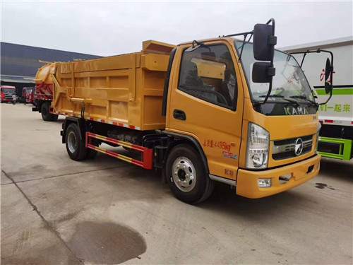凱馬國(guó)六壓縮對(duì)接垃圾車地下室建筑垃圾轉(zhuǎn)運(yùn)專用，整車高度不超過(guò)2.2米